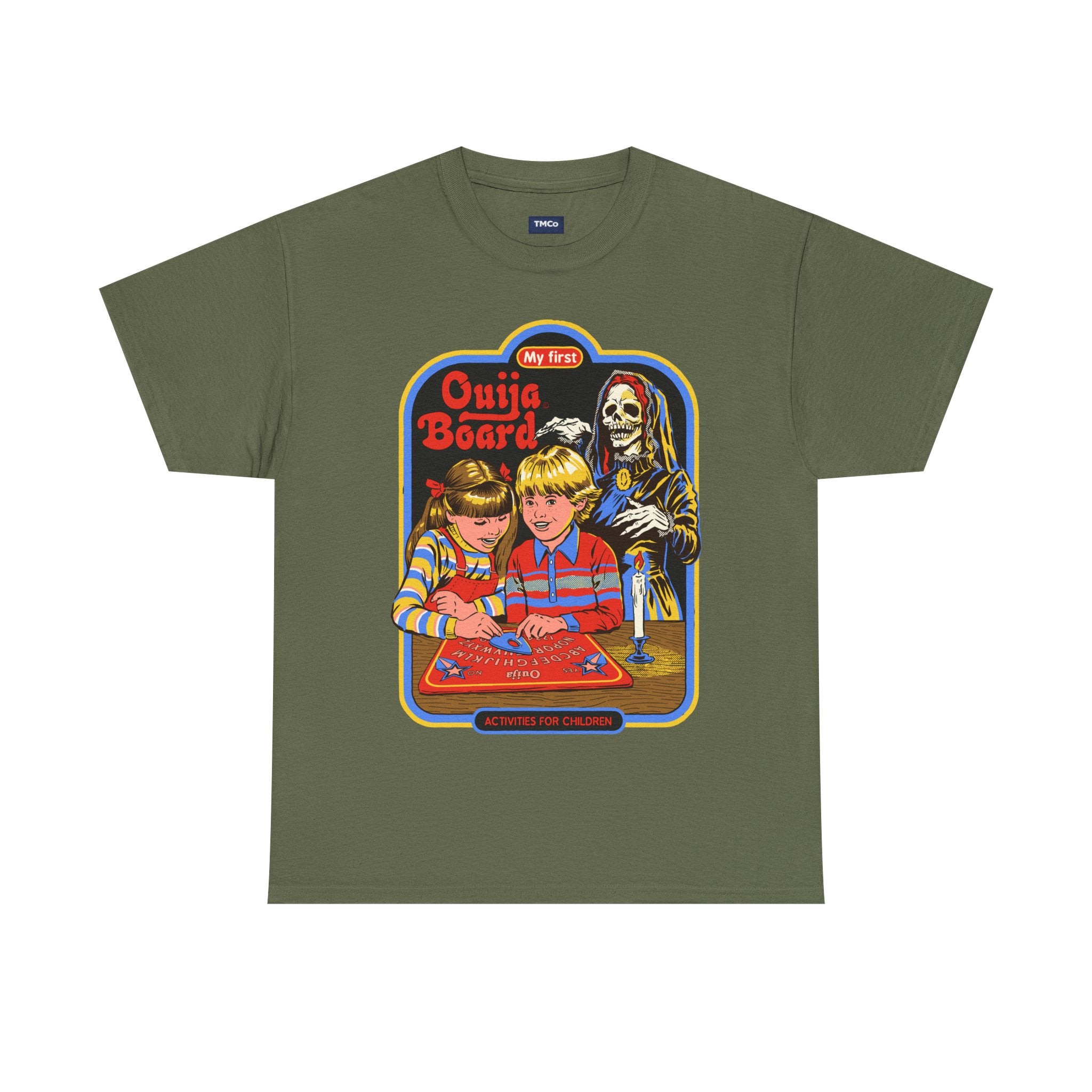 Ouija Board Kids T-Shirt — Retro Horror Graphic Tee (“My First Ouija Board”)