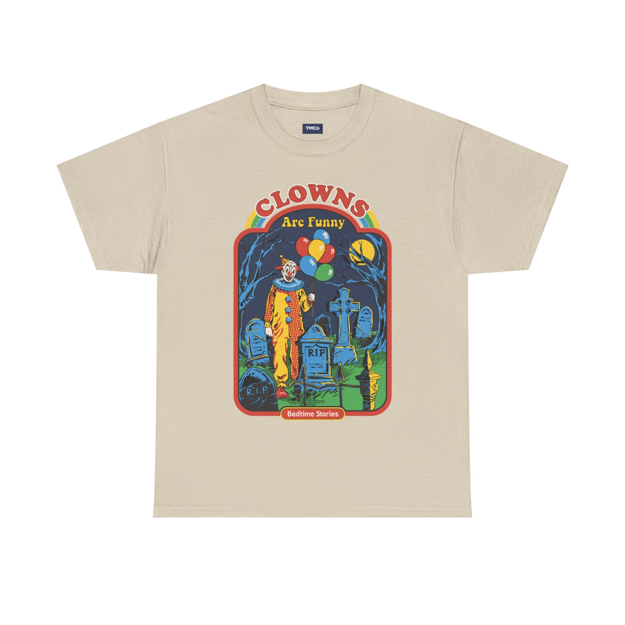 Horror Clown Tee — 'Clowns Are Funny' Vintage Graveyard Graphic T-Shirt