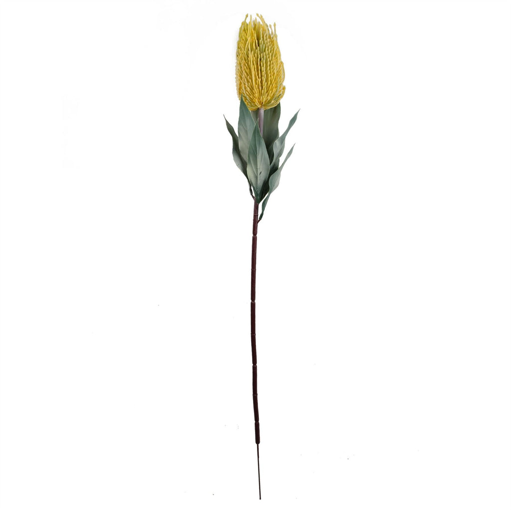 Pack of 6 x 75cm Banksia Menziesii Yellow Flower Stem Artificial-2