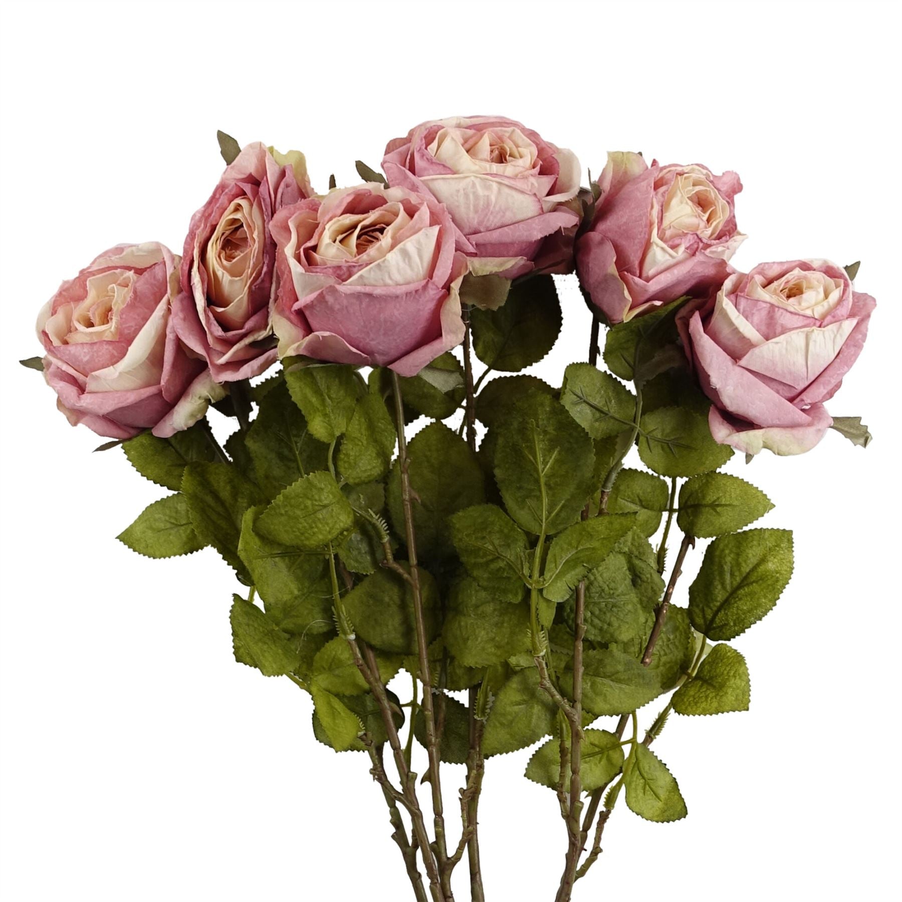Pack of 6 x 70cm Artificial Light Pink Rose-0