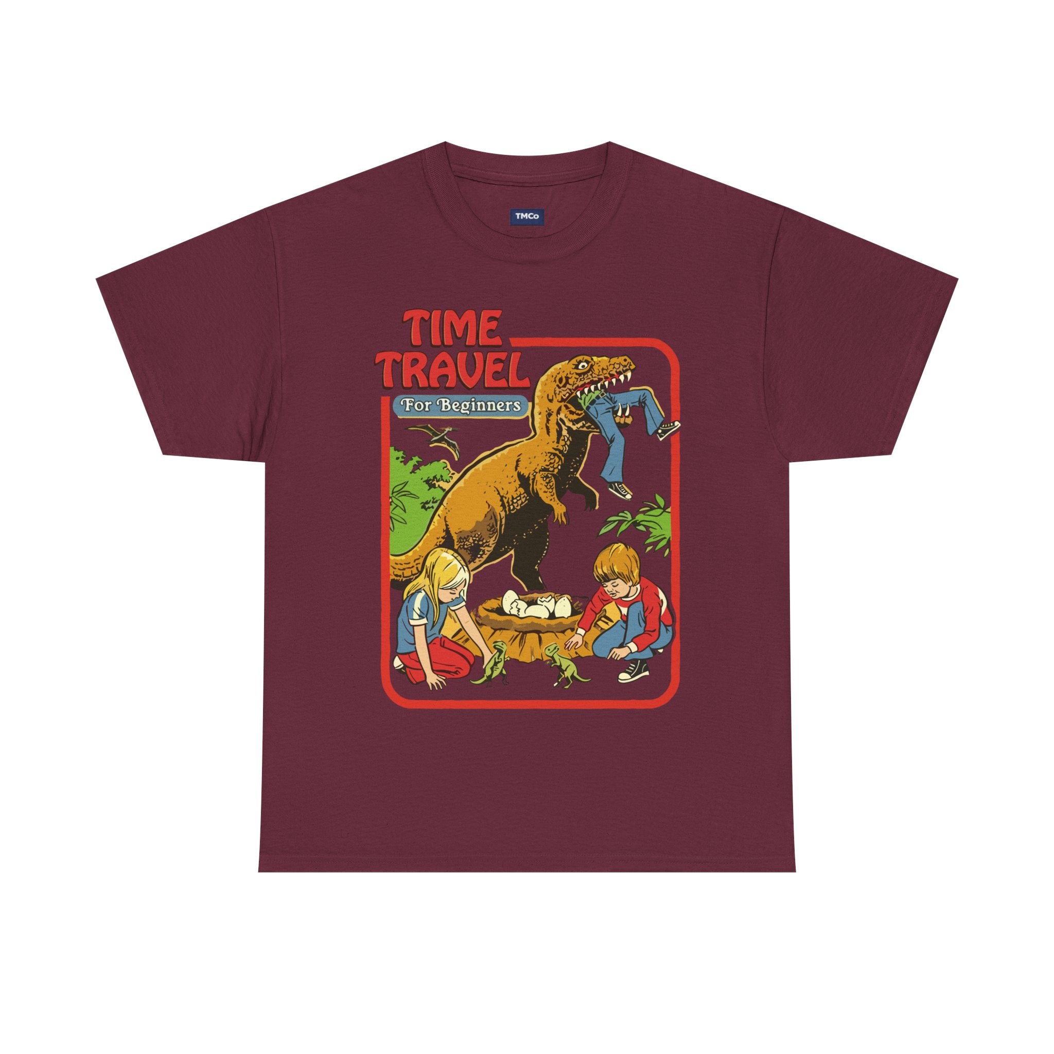 Time Travel Dino Tee — Retro Kids Adventure Graphic T-Shirt