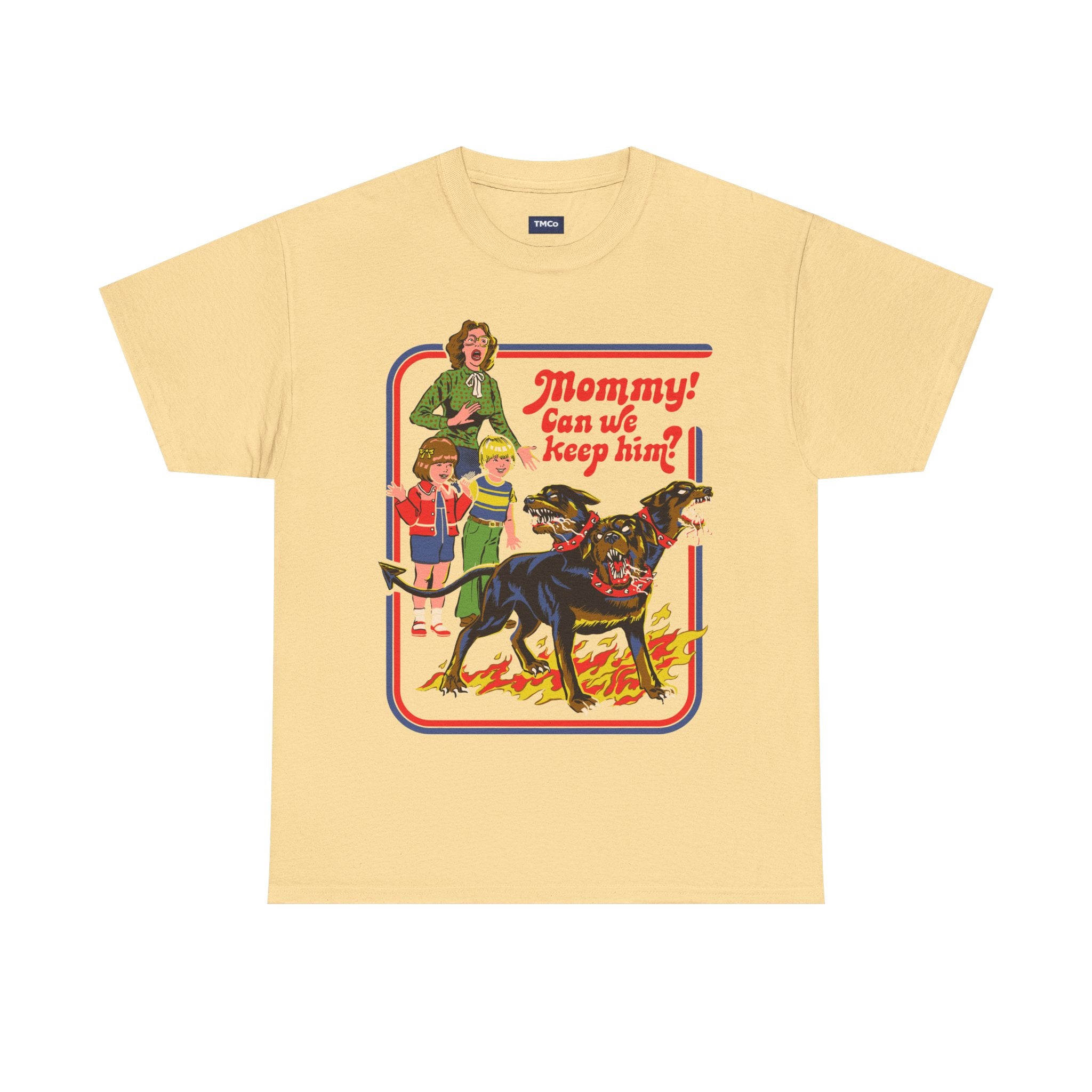 Vintage 'Mommy! Can We Keep Him?' Kids & Dog Graphic Tee