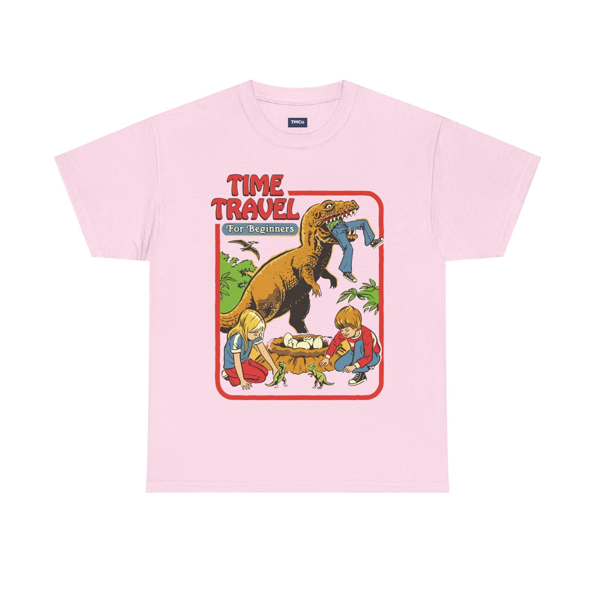 Time Travel Dino Tee — Retro Kids Adventure Graphic T-Shirt
