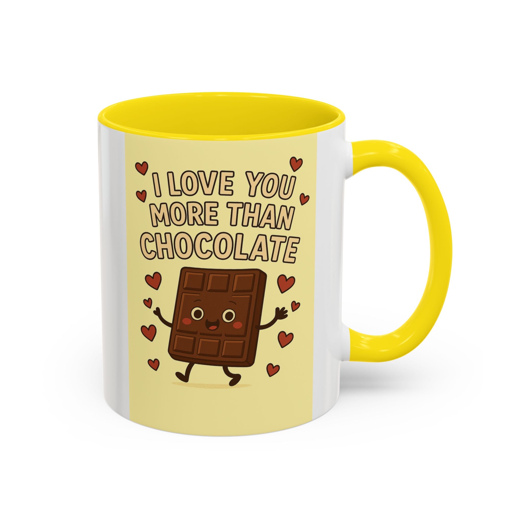 I Love You More Than Chocolate Accent Coffee Mug — Cute Valentine’s Day Gift