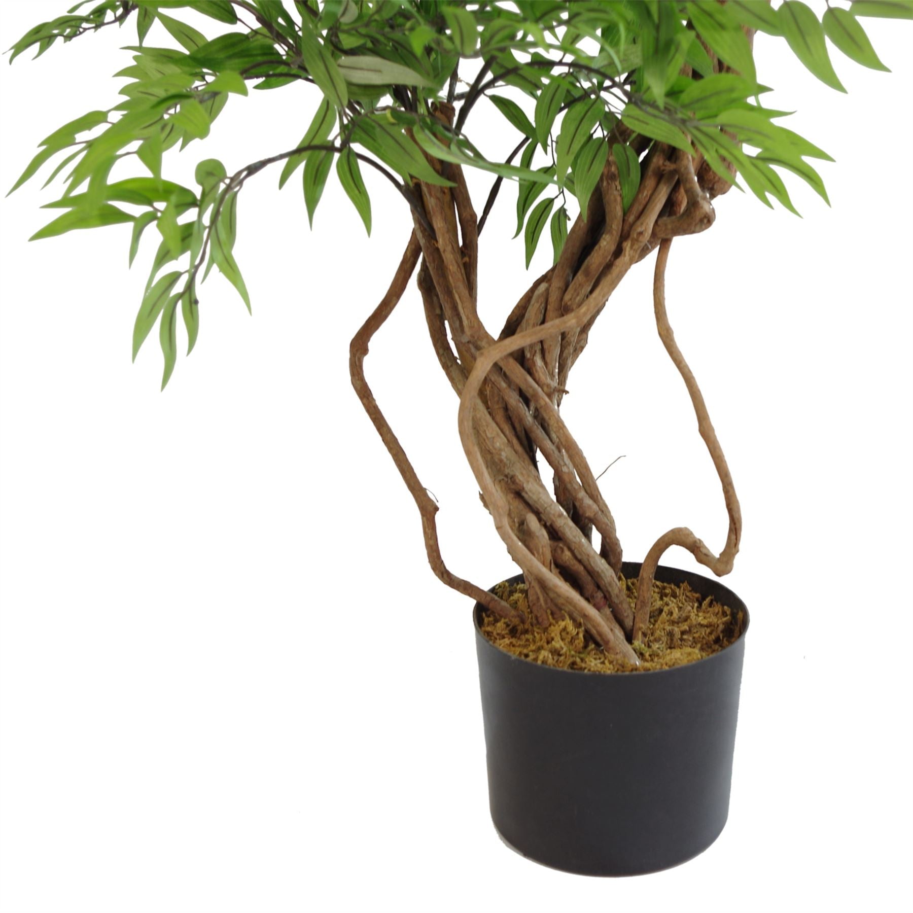 Large Artificial Potted Tree Japanese Fruticosa Ficus Gold Metal Planter 140cm Botanik-4