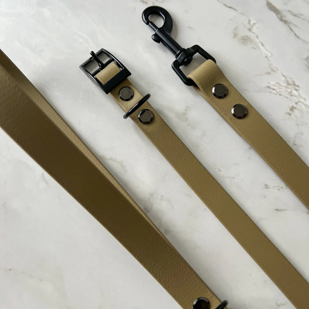Waterproof Dog Collar + Dog Lead Bundle (Sage) – by Furry Tails