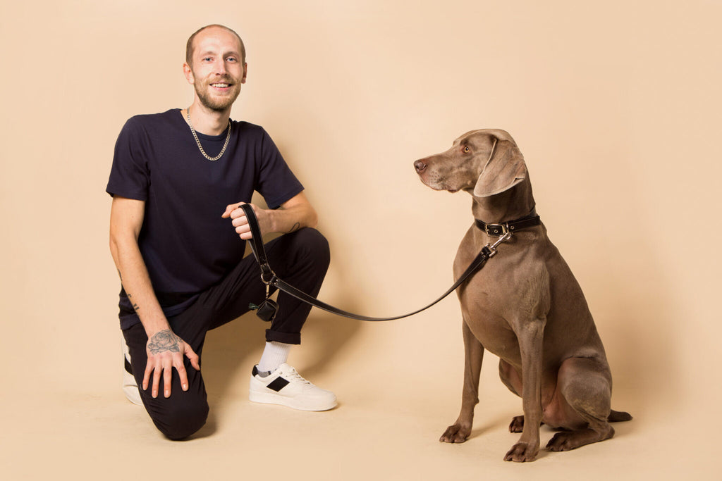Classic Black Dog Collar (Vegan Apple Leather) – by Skylos Collective