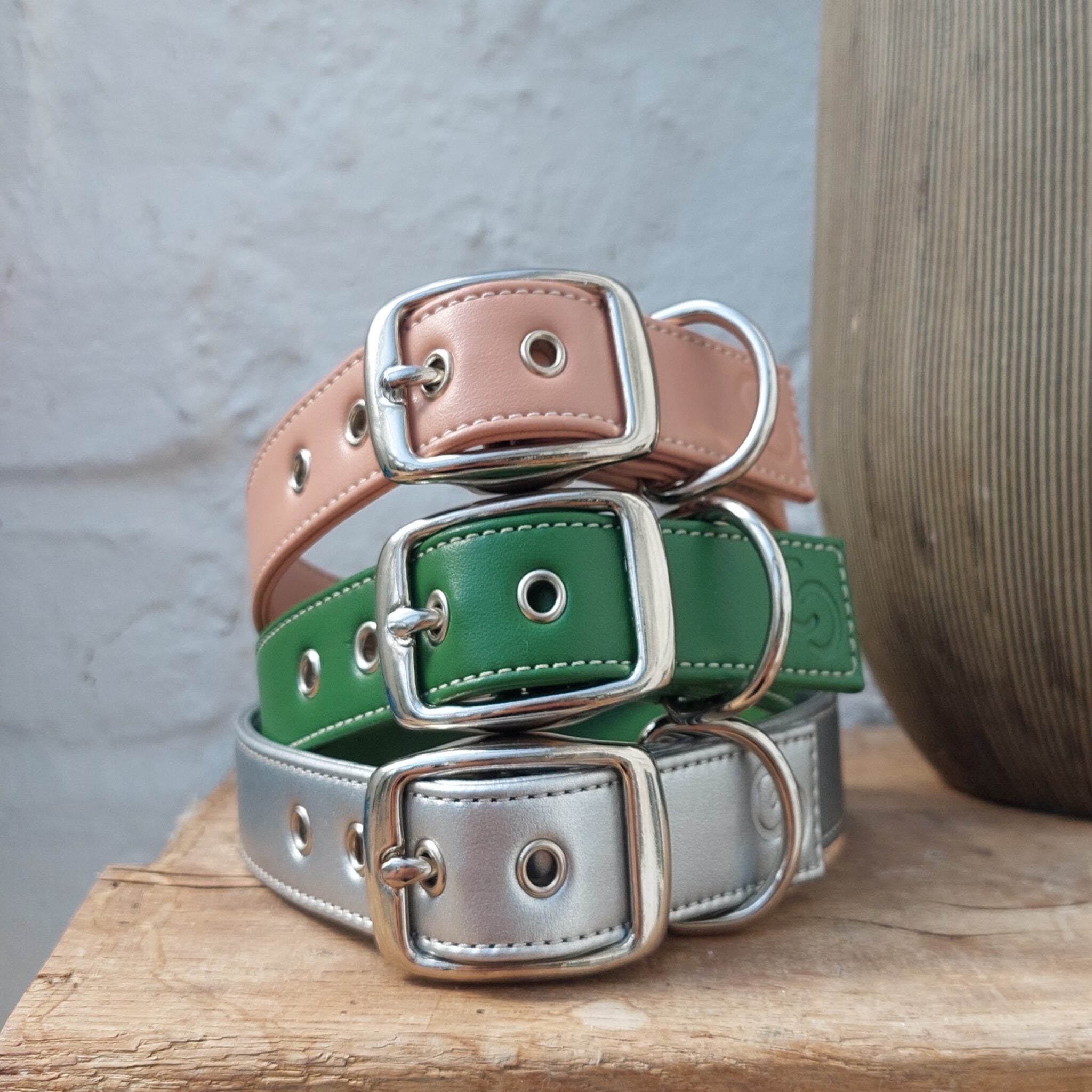 Classic Black Dog Collar (Vegan Apple Leather) – by Skylos Collective