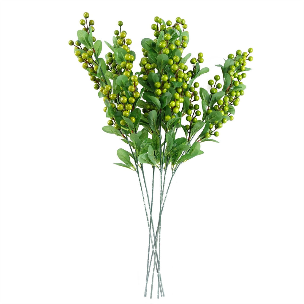 Pack of 6 x Artificial Foliage Green Berry Spray 70cm-1