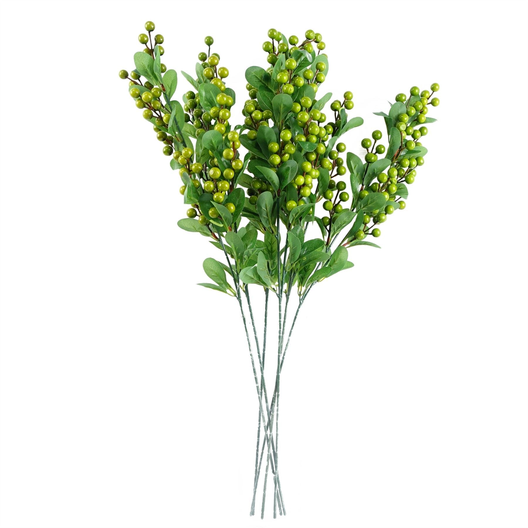 Pack of 6 x Artificial Foliage Green Berry Spray 70cm-1