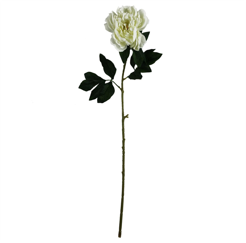 Pack of 6 x 80cm Artificial White Peony Stem-3