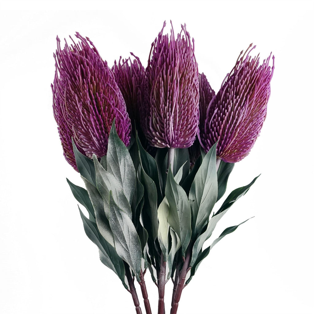 Pack of 6 x 75cm Banksia Menziesii Pink Flower Stem Artificial-0