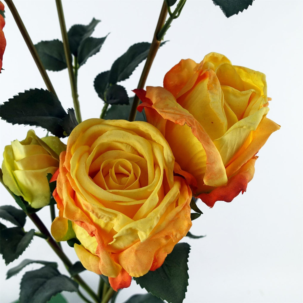 6 x Yellow Rose Artificial Flowers-2