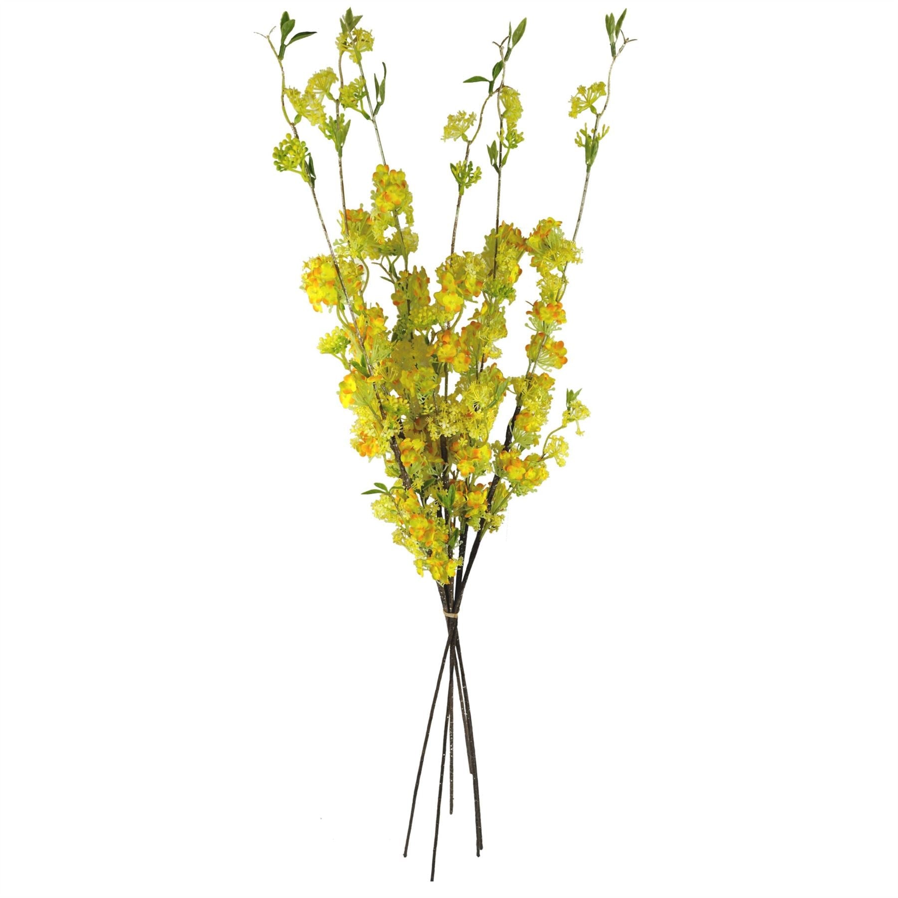 Pack of 6 x 100cm Yellow Blossom Spray Stem-1