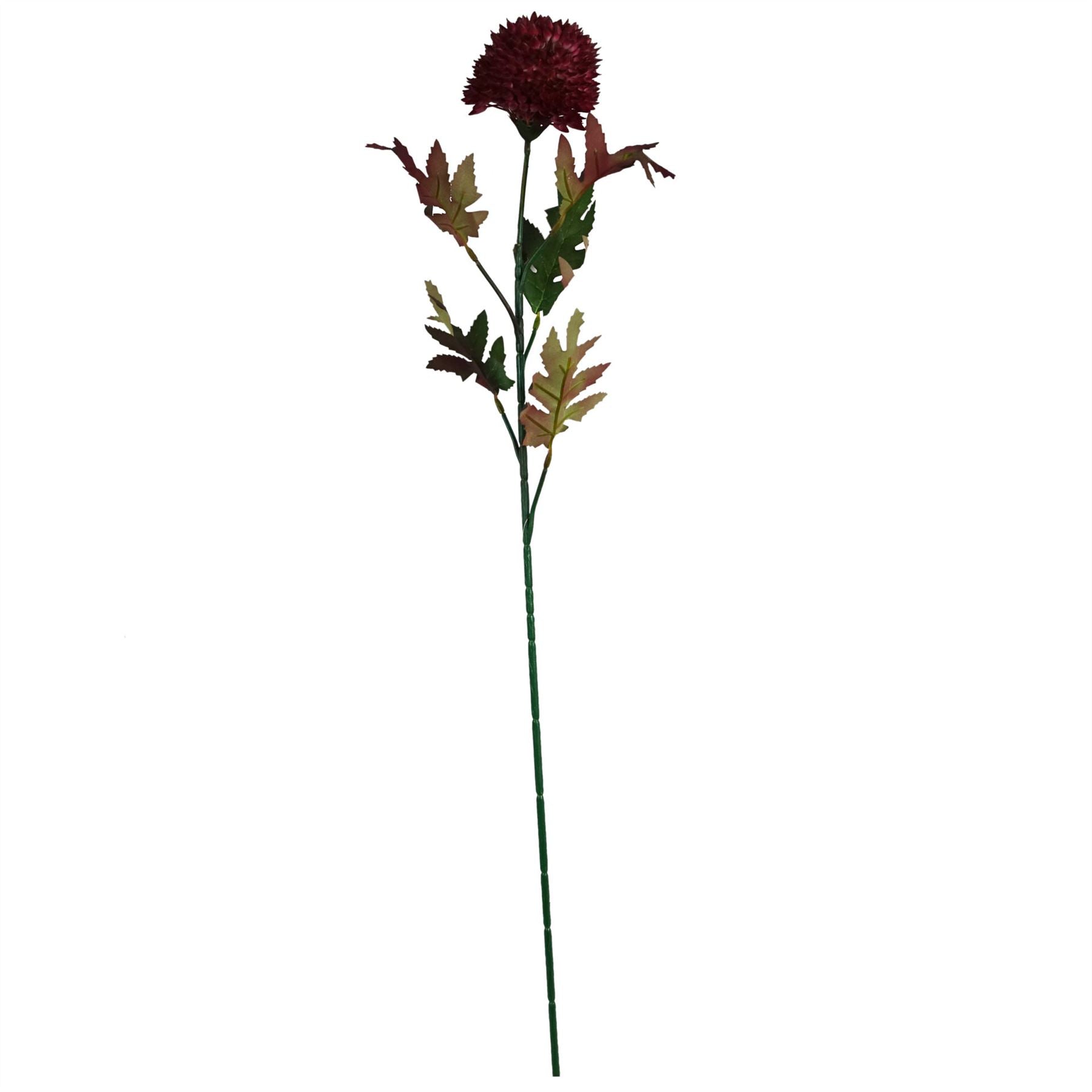 Pack of 6 x 70cm Large Ball Dahlia Artificial Flower Stem Pink-2