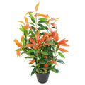 Artificial Ficus Tree Plant 80cm Red Green Mini Bush Colourful-0