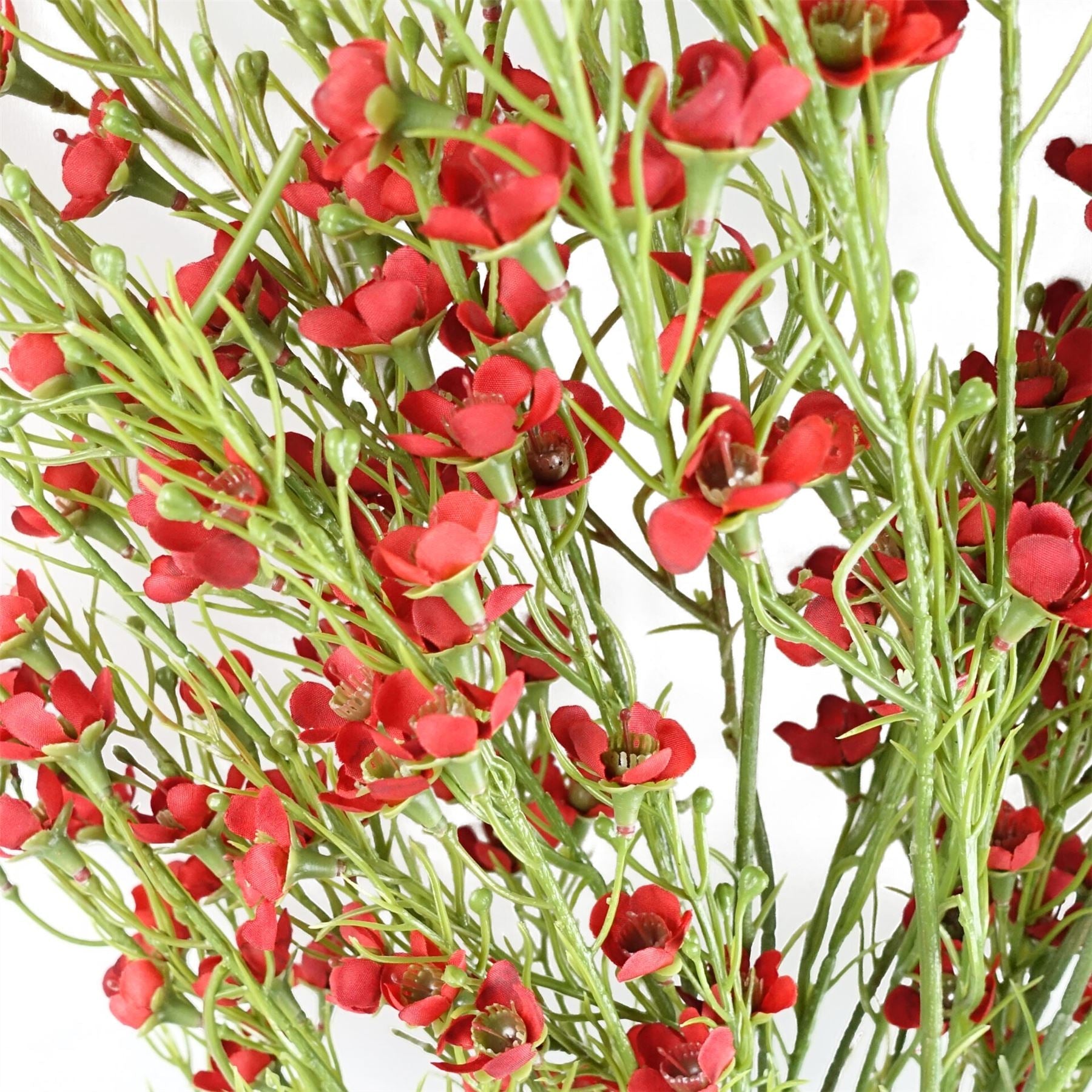 Pack of 6 x 100cm Artificial Foliage Stem with Small Flowers - Red-3