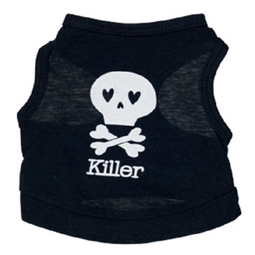 Black Skull Dog T-Shirt by Doggy Doo Little